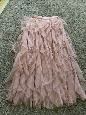 Women's Blush Pink Layered Tulle Skirt